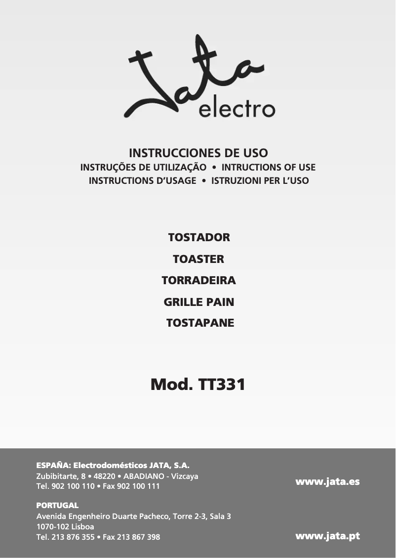 Página 1 del manual Manual de usuario Jata TT331