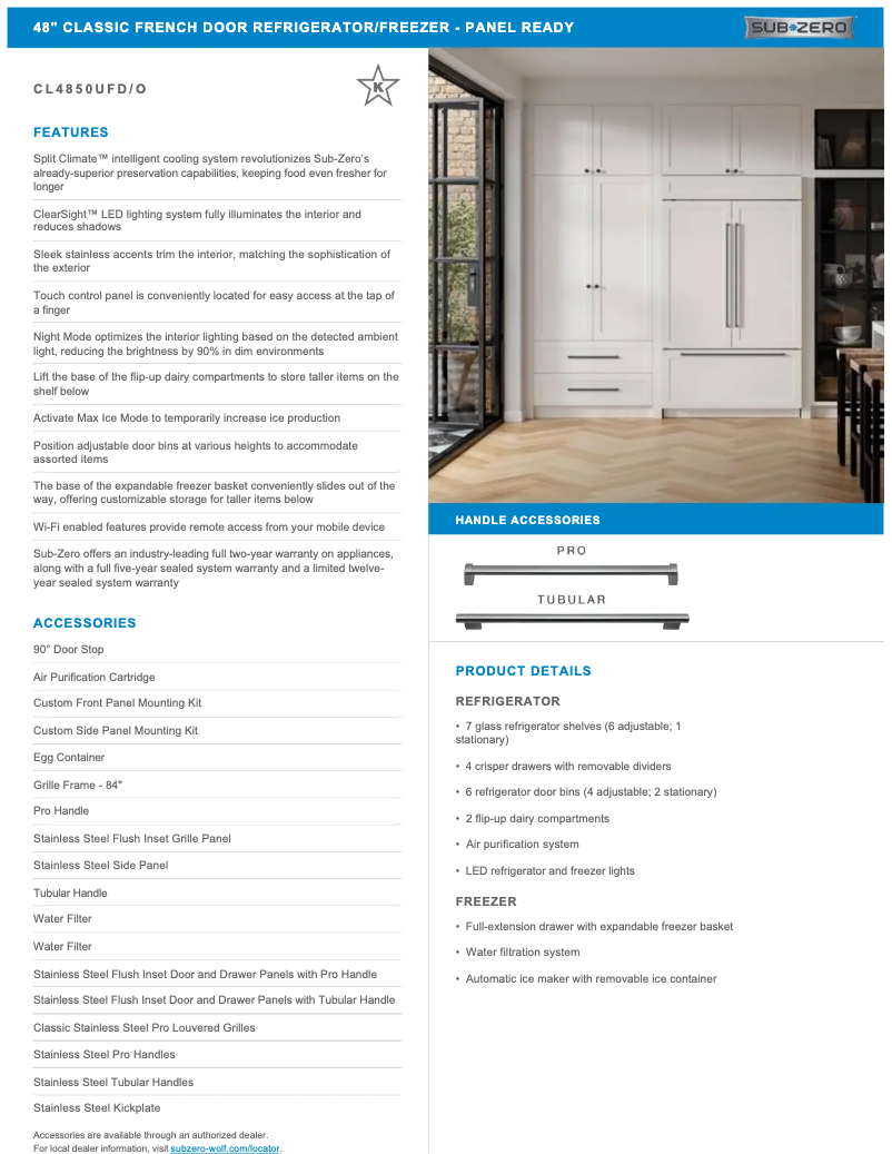 Página 1 del manual Manual de usuario Sub-Zero CL4850UFO