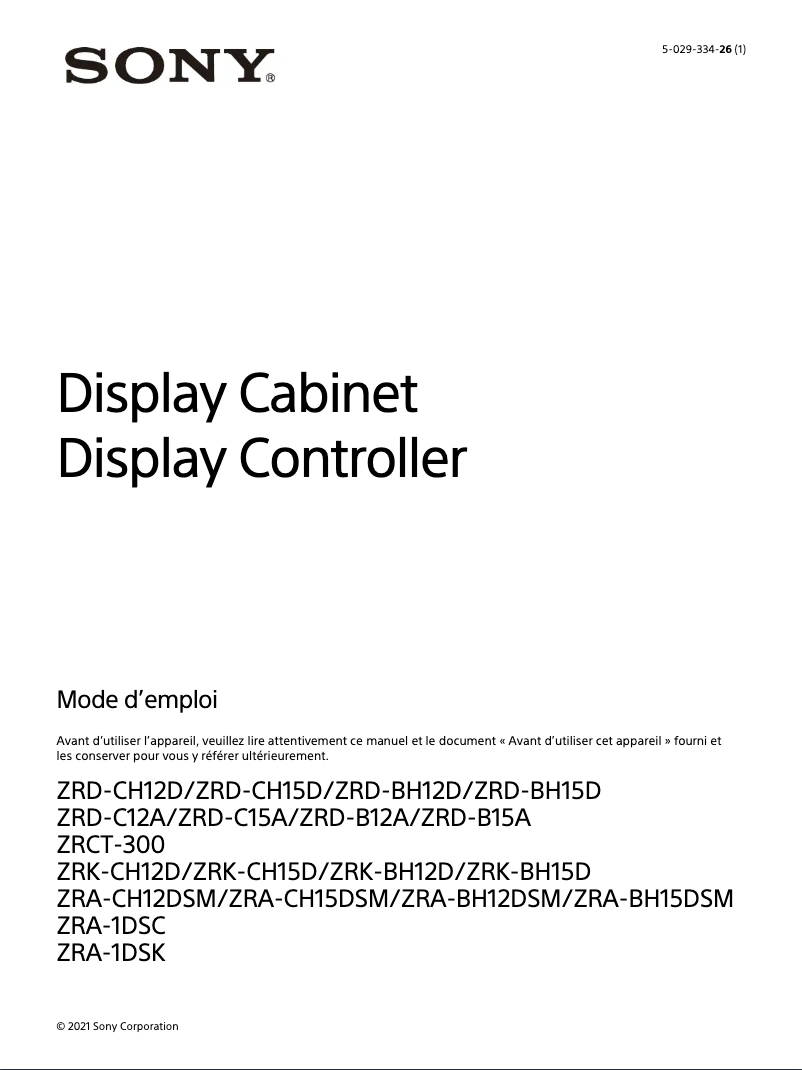 Imagen de la primera página del manual del dispositivo ZRD-CH15D