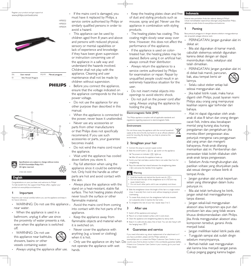 Imagen de la primera página del manual del dispositivo Essential HP8303