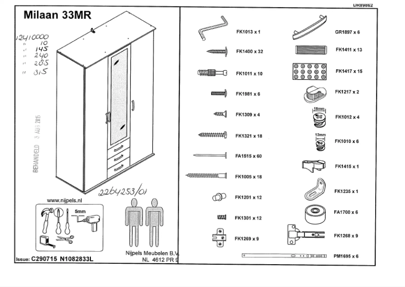 Imagen de la primera página del manual del dispositivo Milaan