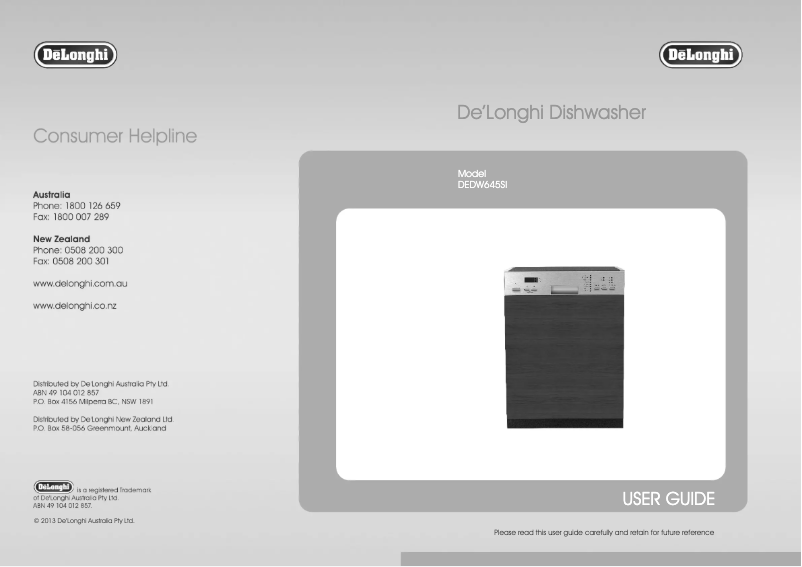 Imagen de la primera página del manual del dispositivo DEDW645S