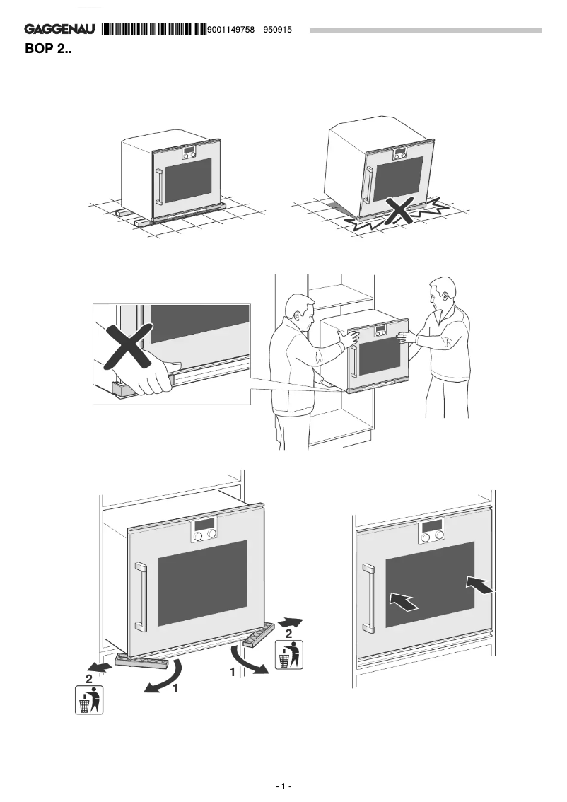 Página 1 del manual Guía de instalación Gaggenau BOP251131