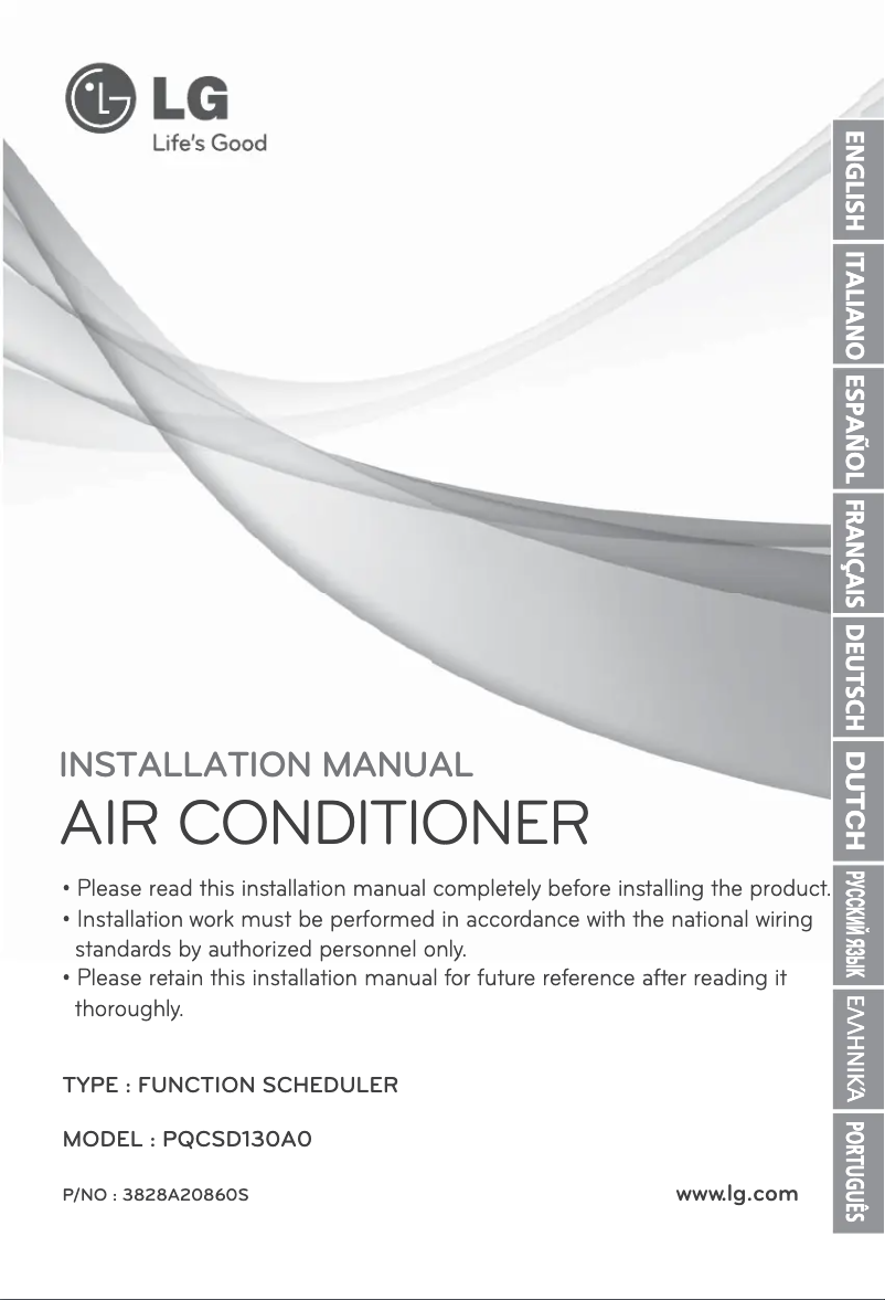 Página 1 del manual Manual de usuario LG PQCSD130A0