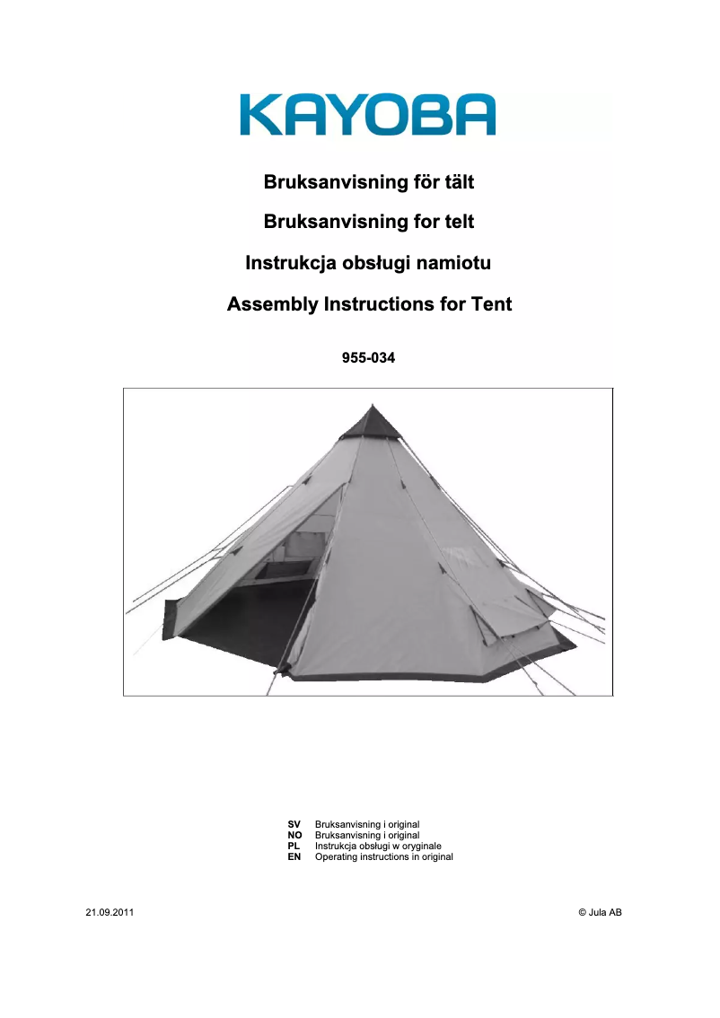 Imagen de la primera página del manual del dispositivo 955-034