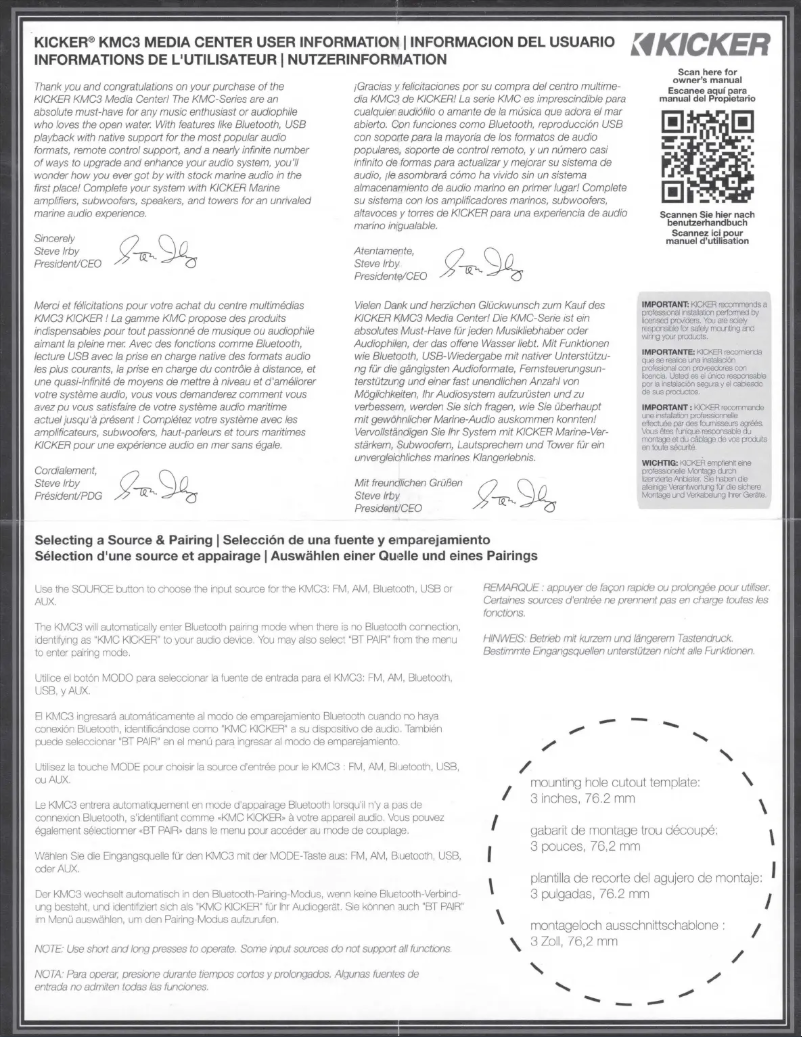 Imagen de la primera página del manual del dispositivo KMC3