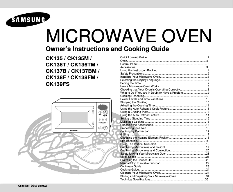 Página 1 del manual Manual de usuario Samsung CK135