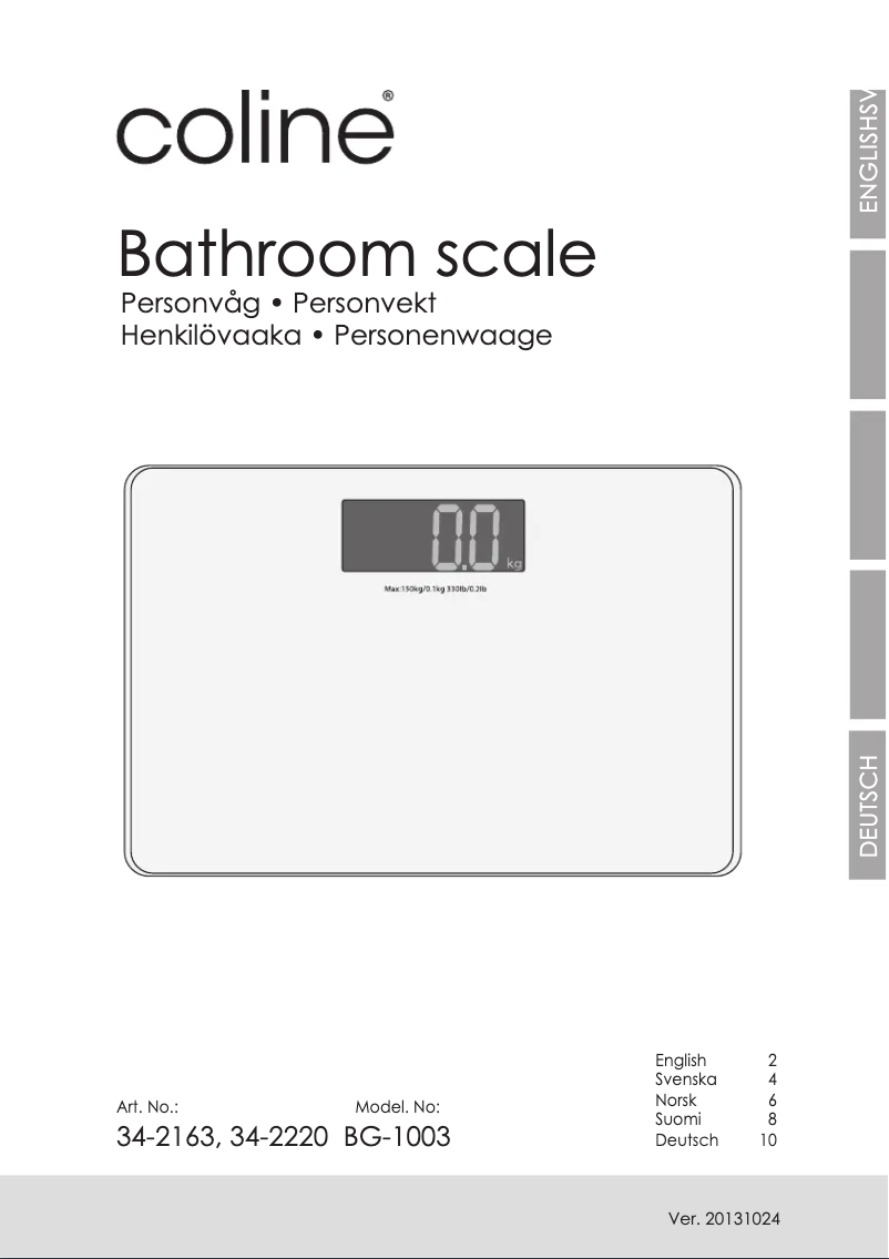 Imagen de la primera página del manual del dispositivo BG-1003