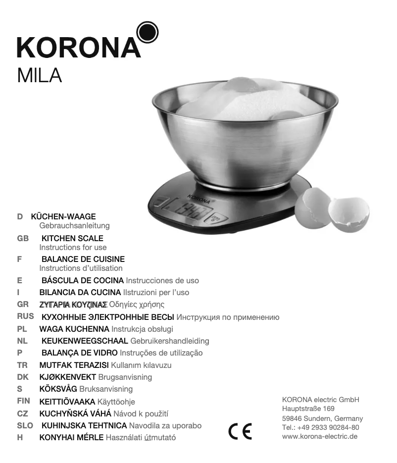 Imagen de la primera página del manual del dispositivo Mila 75880