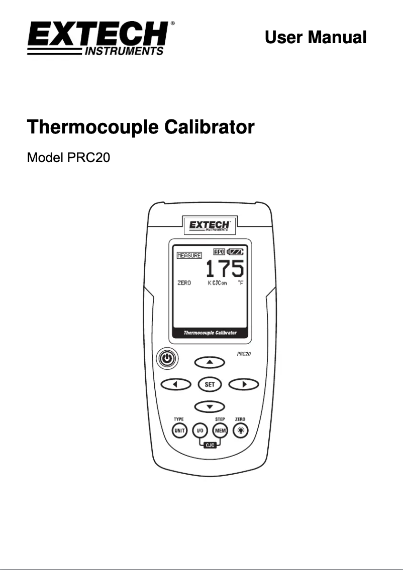 Imagen de la primera página del manual del dispositivo PRC20