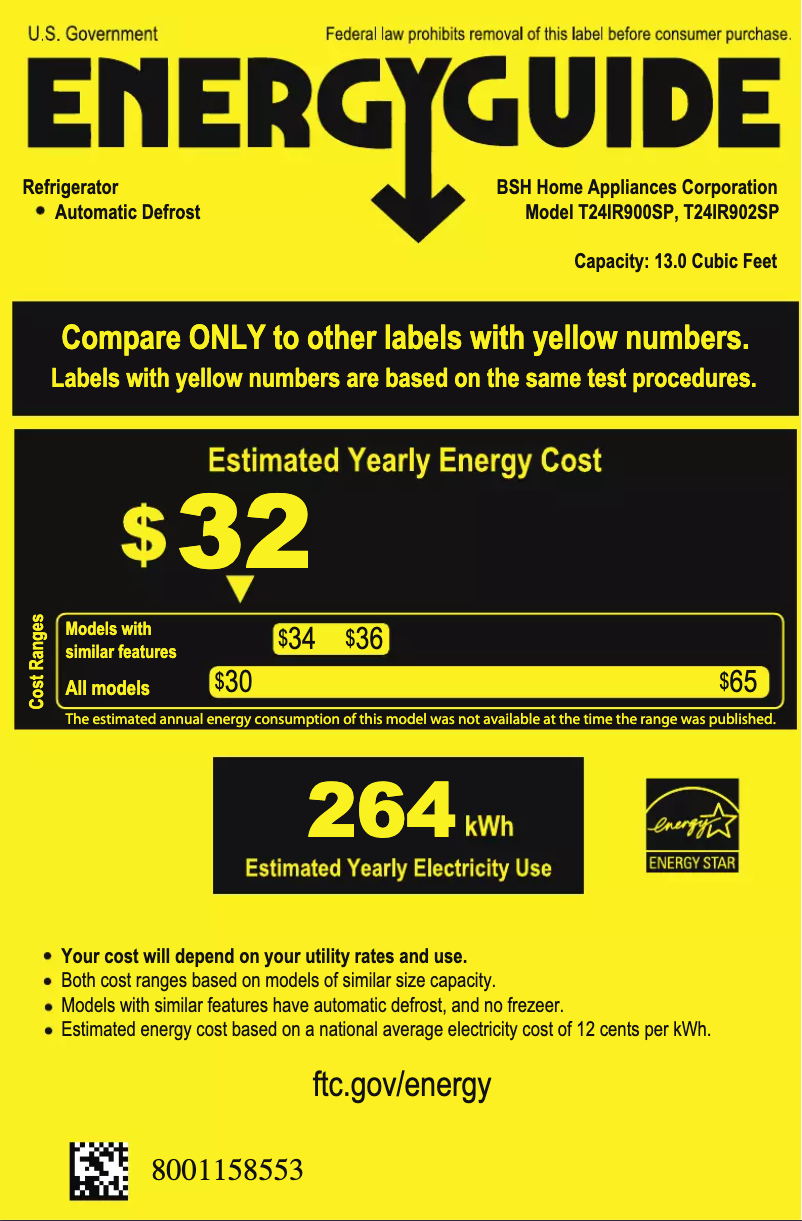 Página 1 del manual Etiqueta energética Thermador T24IR900SP