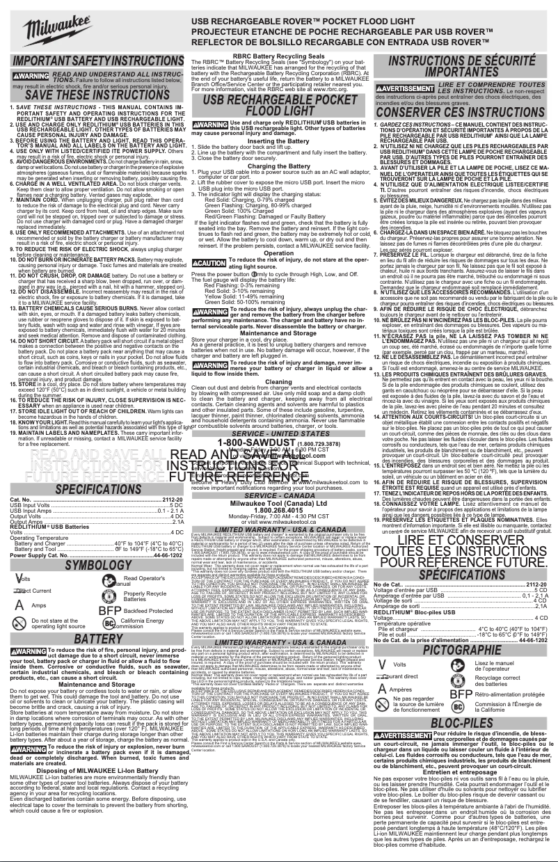 Página 1 del manual Manual de usuario Milwaukee 2112-21