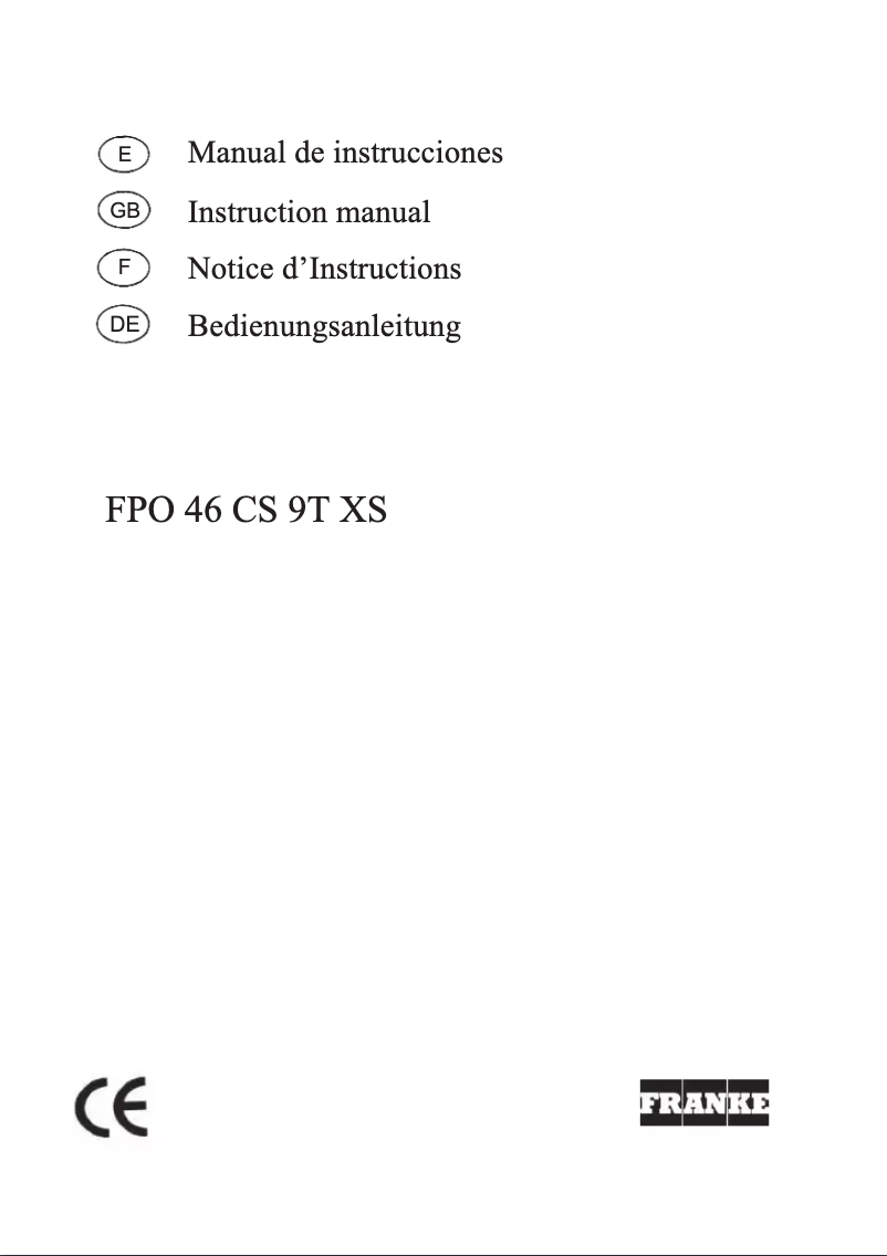 Imagen de la primera página del manual del dispositivo FPO 46 CS 9T XS