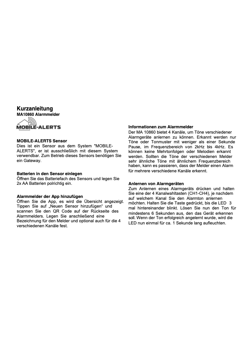 Página 1 del manual Manual de usuario Techno Line MA 10860