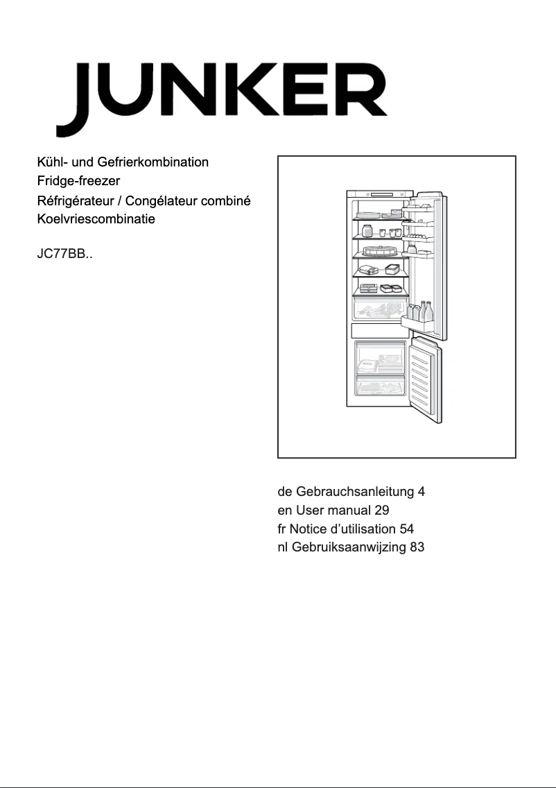 Imagen de la primera página del manual del dispositivo JC77BBSF0