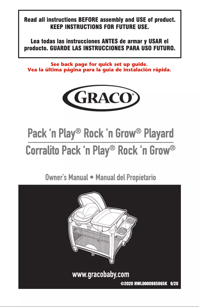 Página nº 1 - Manual de usuario Graco Pack 'n Play Rock 'n Grow Playard