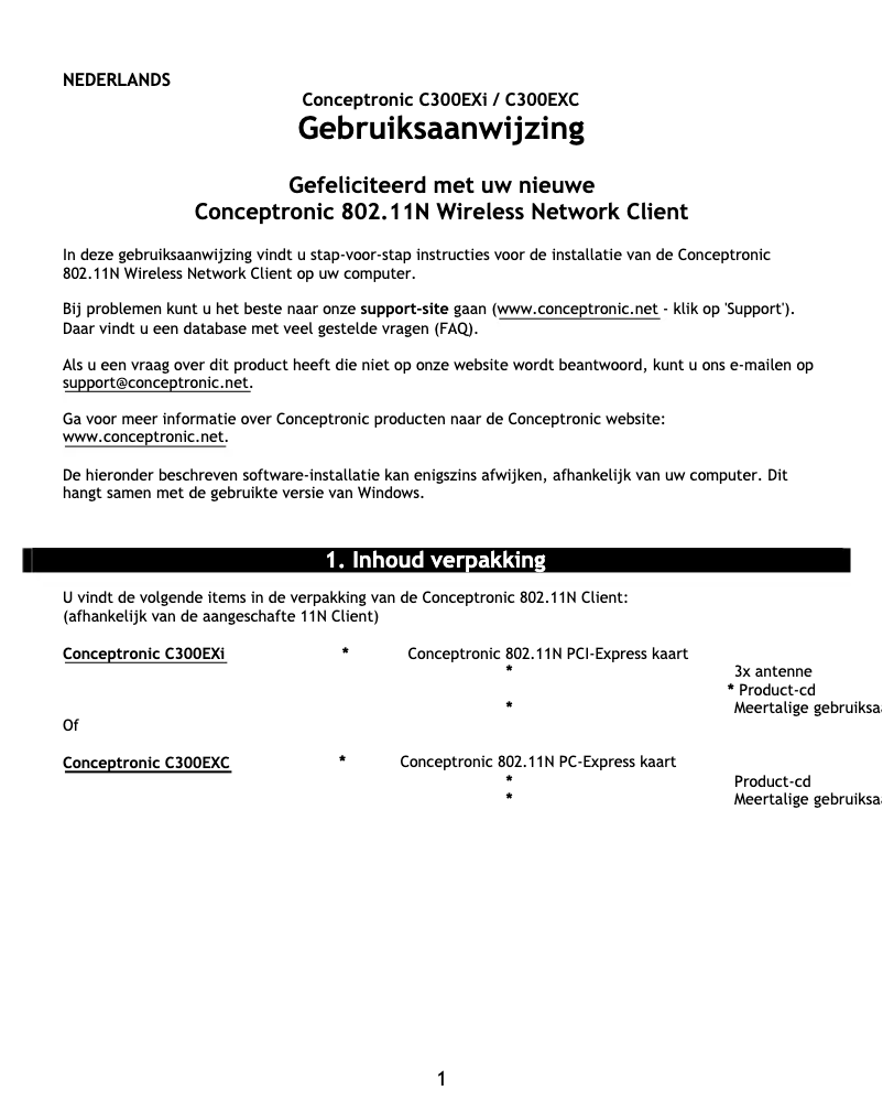 Imagen de la primera página del manual del dispositivo C300EXC
