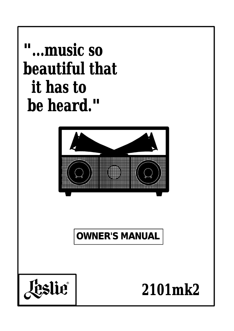 Imagen de la primera página del manual del dispositivo Leslie 2101mk2