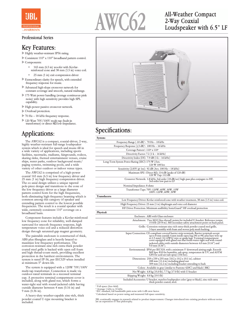 Imagen de la primera página del manual del dispositivo AWC62