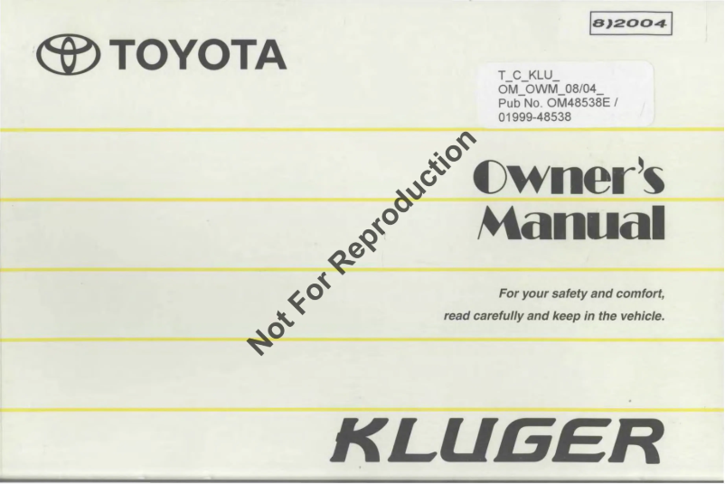 Imagen de la primera página del manual del dispositivo Kluger (2004)