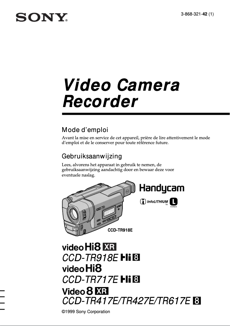 Imagen de la primera página del manual del dispositivo CCD-TR617E