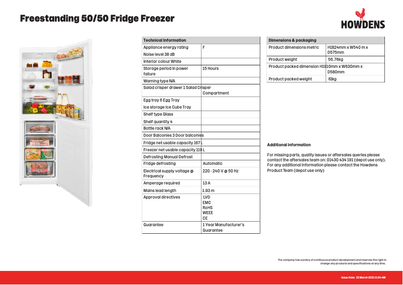 Página 1 del manual Ficha técnica Beko FBQ6205