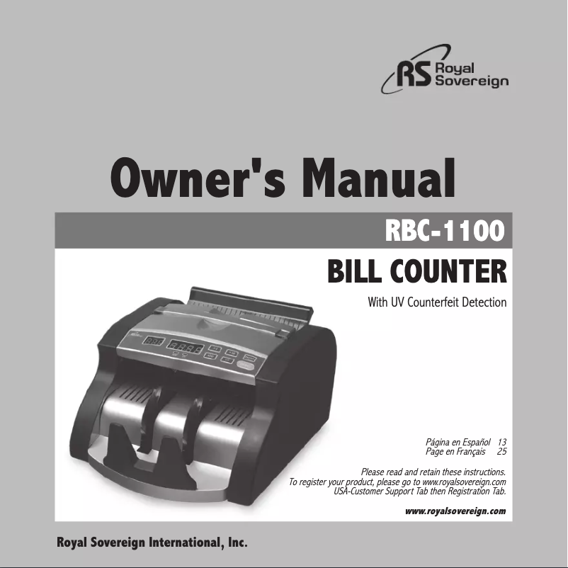 Página 1 del manual Manual de usuario Royal Sovereign RBC-1100