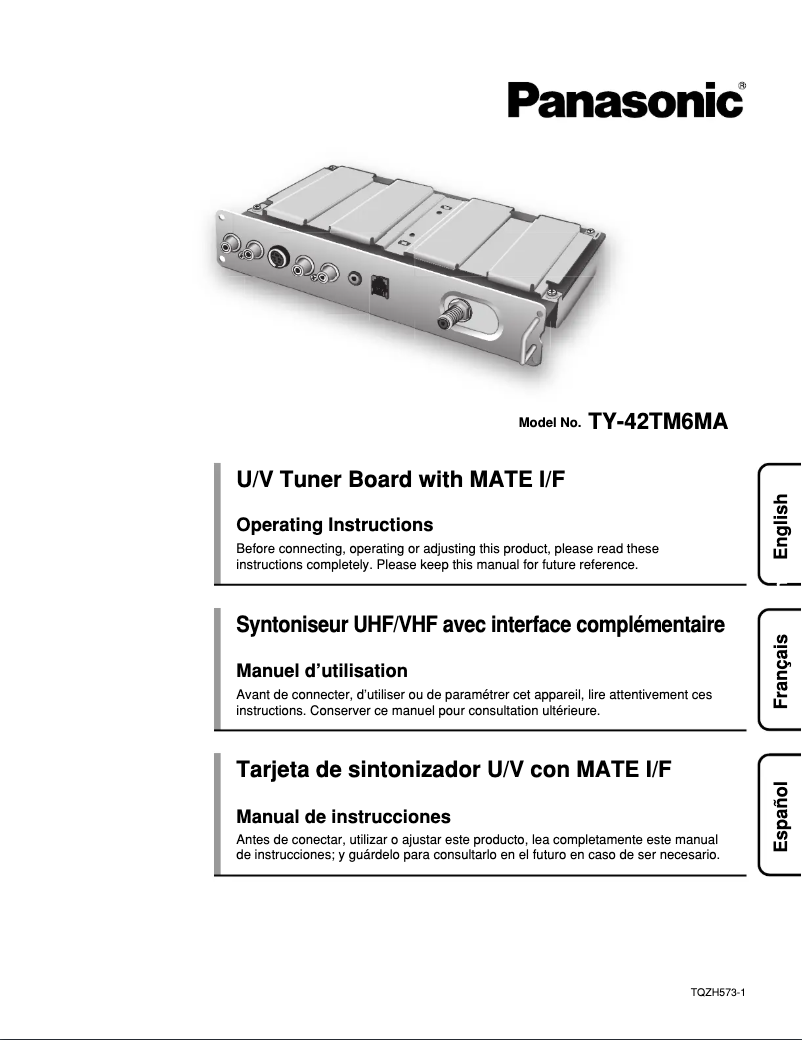 Imagen de la primera página del manual del dispositivo TY-42TM6MA