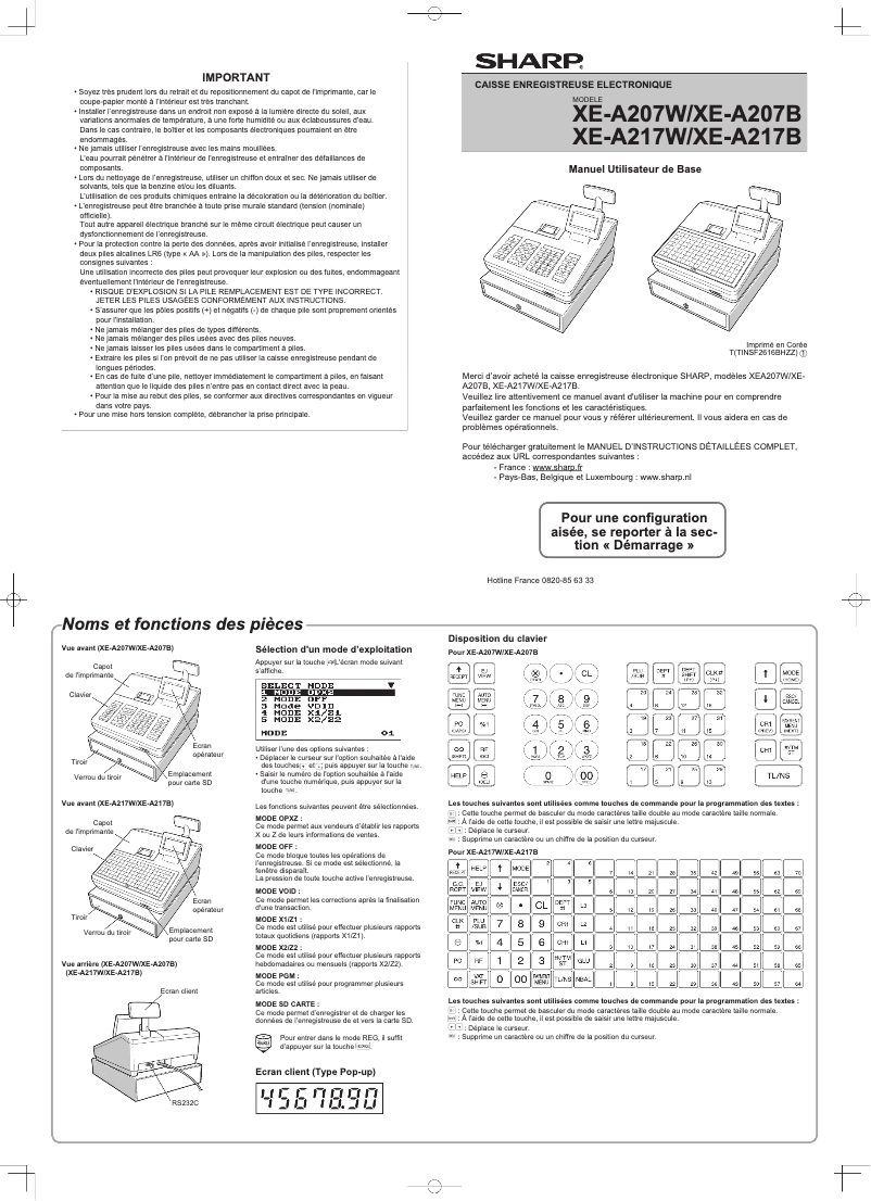 Imagen de la primera página del manual del dispositivo XE-A207B