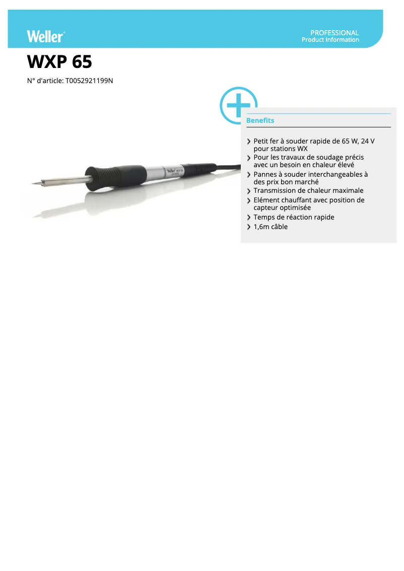 Página nº 1 - Ficha técnica Weller WXP 65