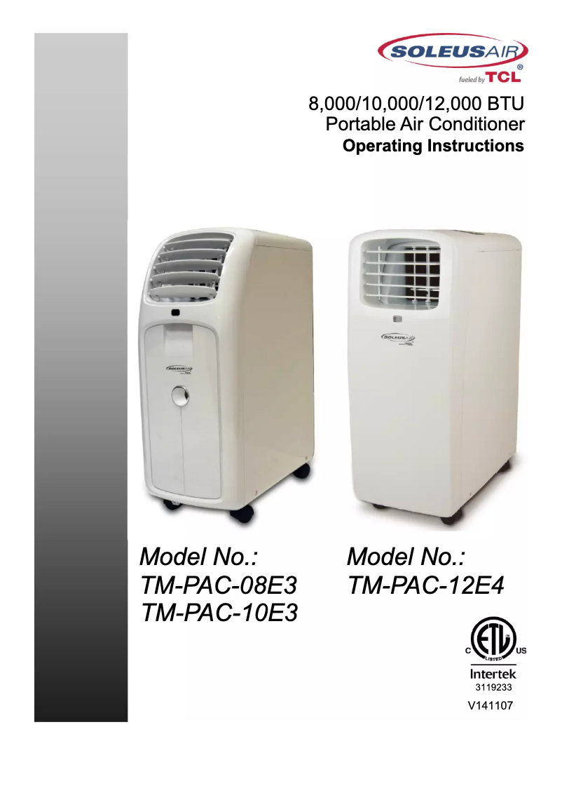 Página 1 del manual Manual de usuario SoleusAir TM-PAC-08E3