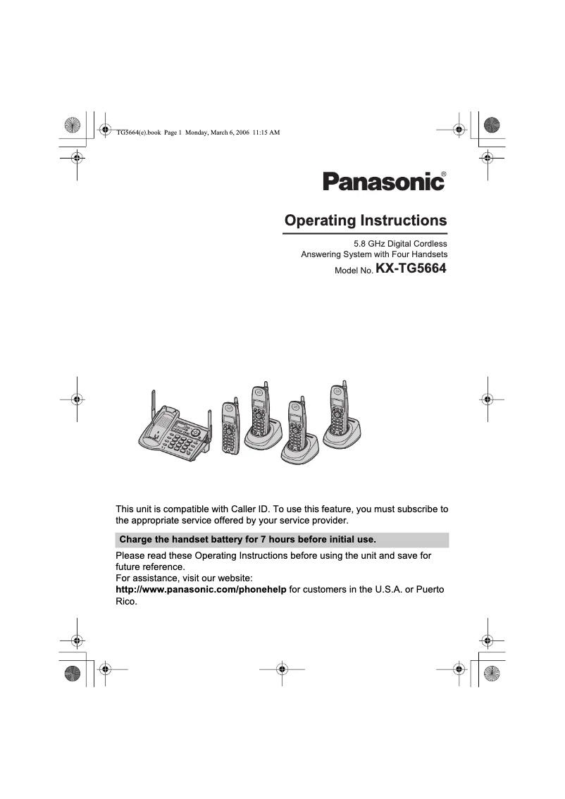 Página 1 del manual Manual de usuario Panasonic KX-TG5664