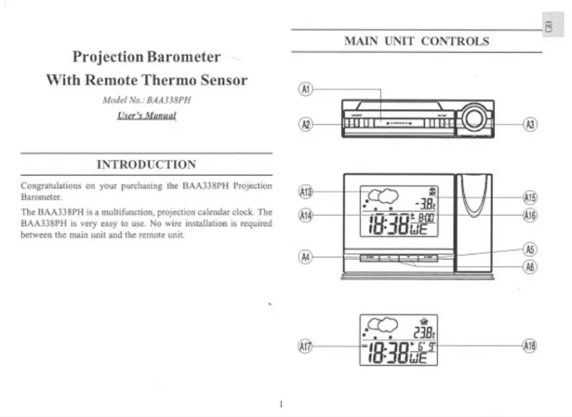 Página 1 del manual Manual de usuario Oregon Scientific BAA338PH