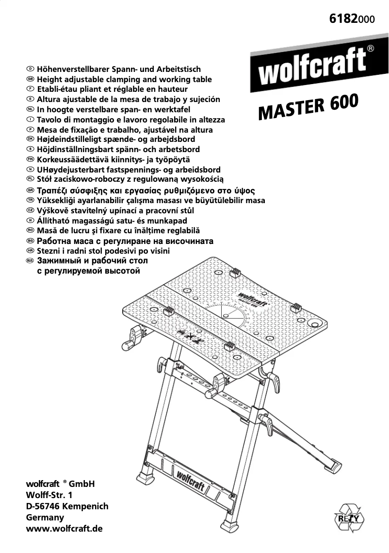 Página 1 del manual Manual de usuario Wolfcraft MASTER 600