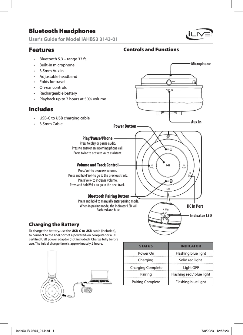 Página nº 1 - Manual de usuario iLive IAHB53