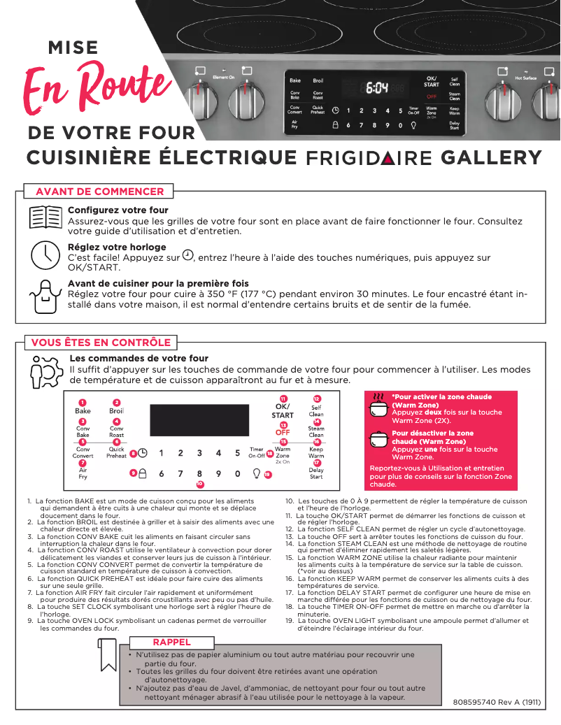 Página 1 del manual Manual de usuario Frigidaire FGEH3047VD