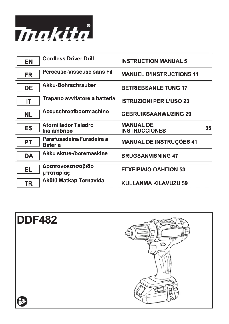 Página 1 del manual Manual de usuario Makita DLX6038T