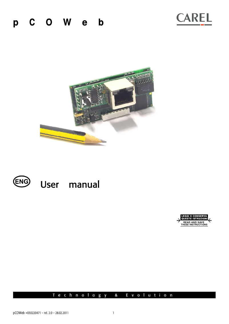 Página nº 1 - Manual de usuario Carel pCO1