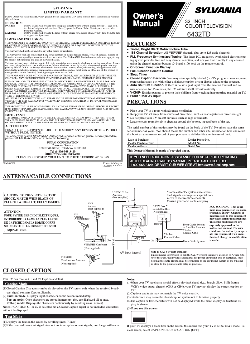 Imagen de la primera página del manual del dispositivo 6432TD