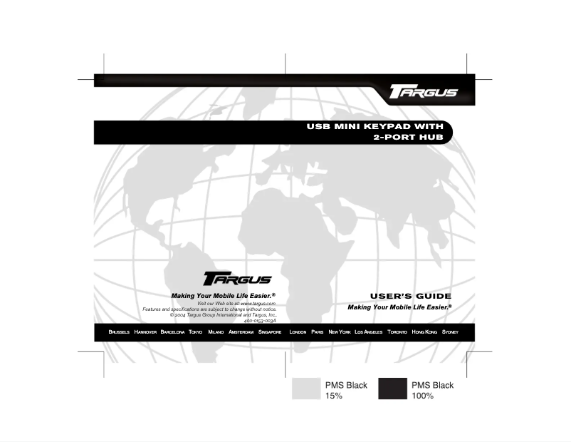 Página 1 del manual Manual de usuario Targus PAKP004E