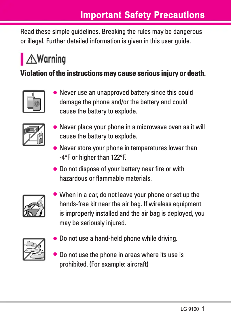 Imagen de la primera página del manual del dispositivo CX9100
