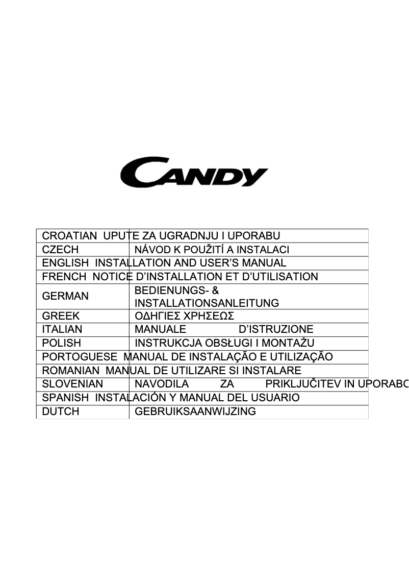 Página 1 del manual Manual de usuario Candy CVR 60 N