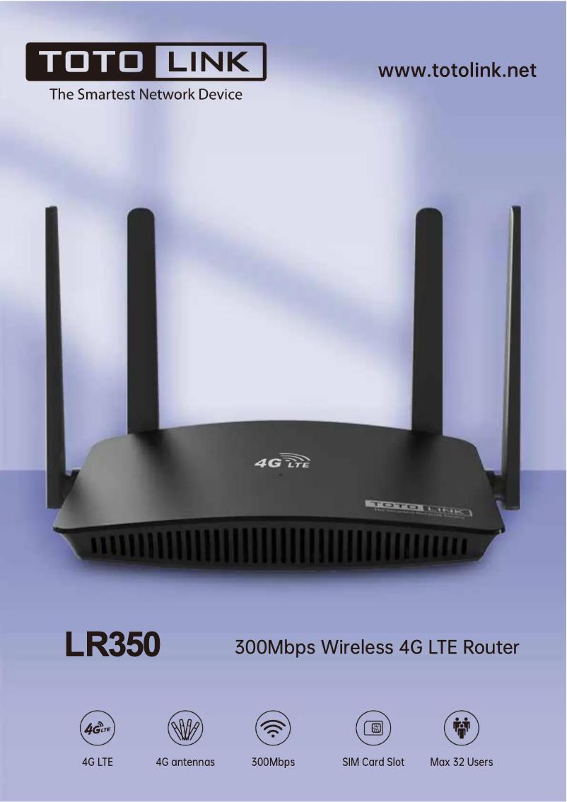 Imagen de la primera página del manual del dispositivo LR350