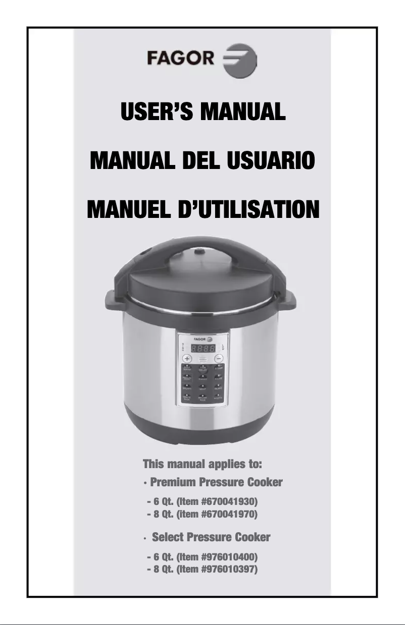 Página 1 del manual Manual de usuario Fagor 976010397
