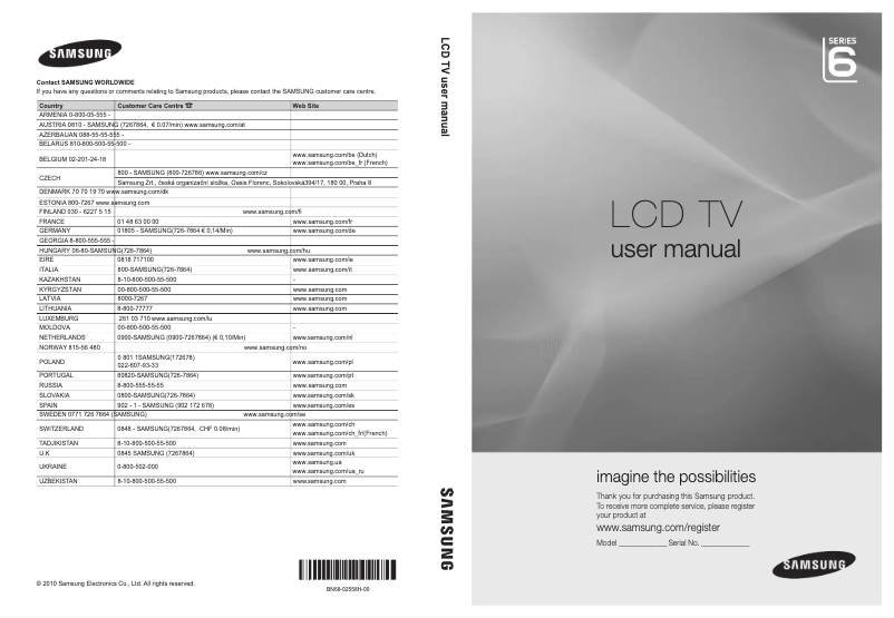 Imagen de la primera página del manual del dispositivo LE40C657L2W
