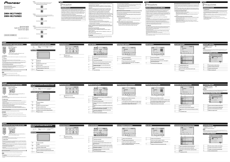 Imagen de la primera página del manual del dispositivo DMH-W2700NEX