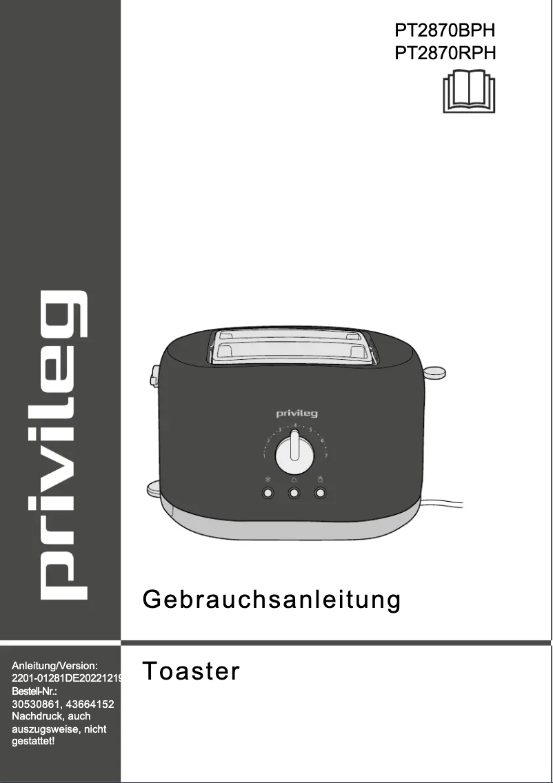 Imagen de la primera página del manual del dispositivo PT2870RPH