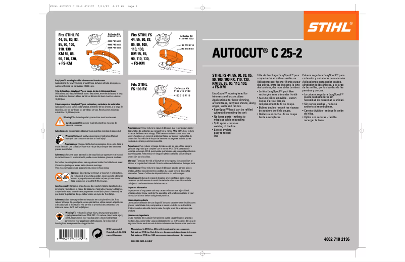 Página 1 del manual Manual de usuario Stihl AutoCut C 25-2