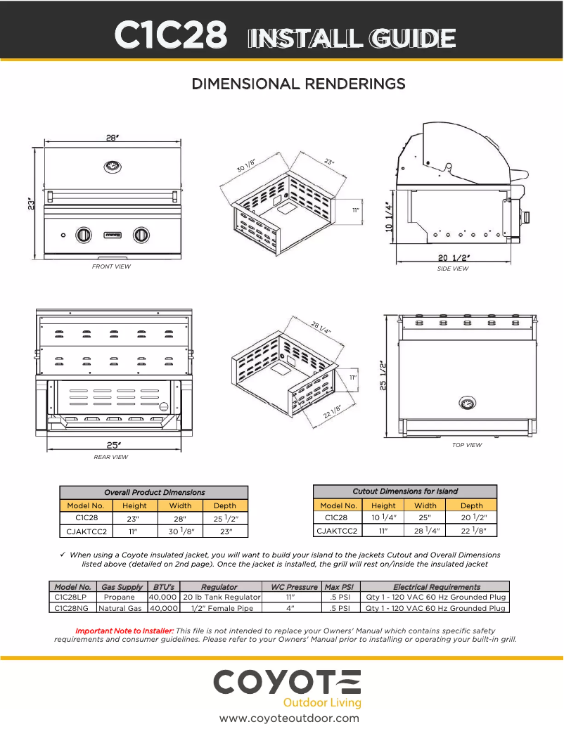 Imagen de la primera página del manual del dispositivo C1C28NG-FS