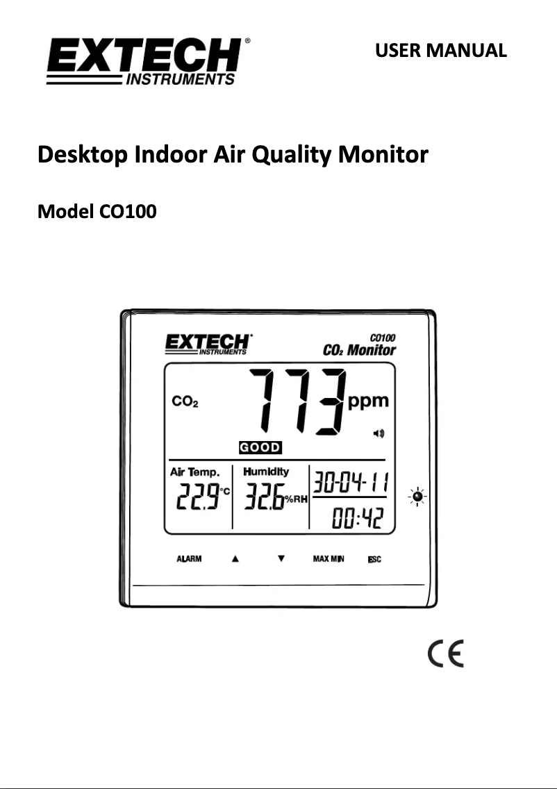 Imagen de la primera página del manual del dispositivo CO100